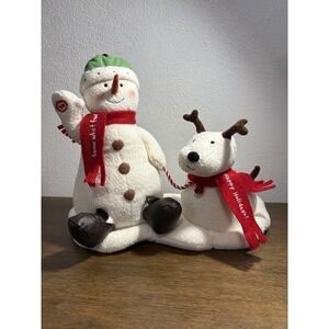 Vintage 2004 Hallmark Jingle Pals Snowman & Dog Animated Musical Singing Plush